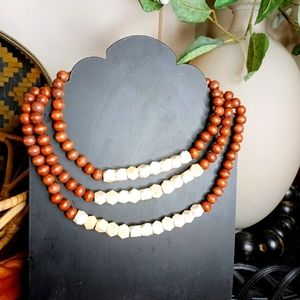 Wooden bead necklace